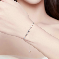 Bracelet Marguerites en argent 925 plaqué or blanc ajustable - Photo 2