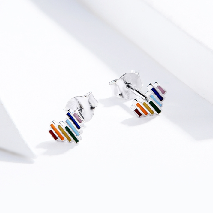 Boucles d'Oreilles Coeurs Colorés - Image 4