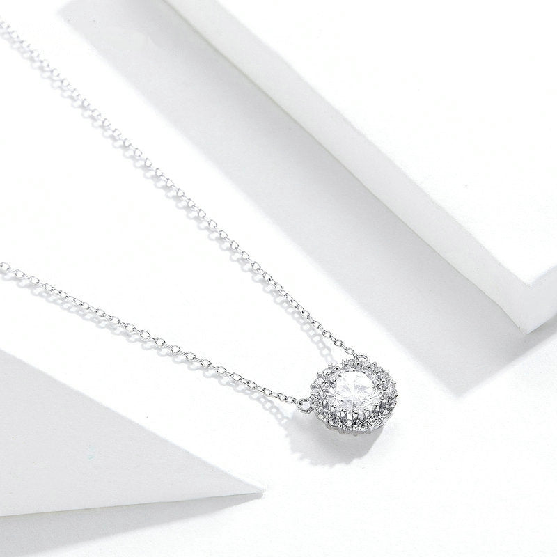 Collier Point Lumineux en argent 925 plaqué or blanc ajustable avec zircons blancs - Photo 5