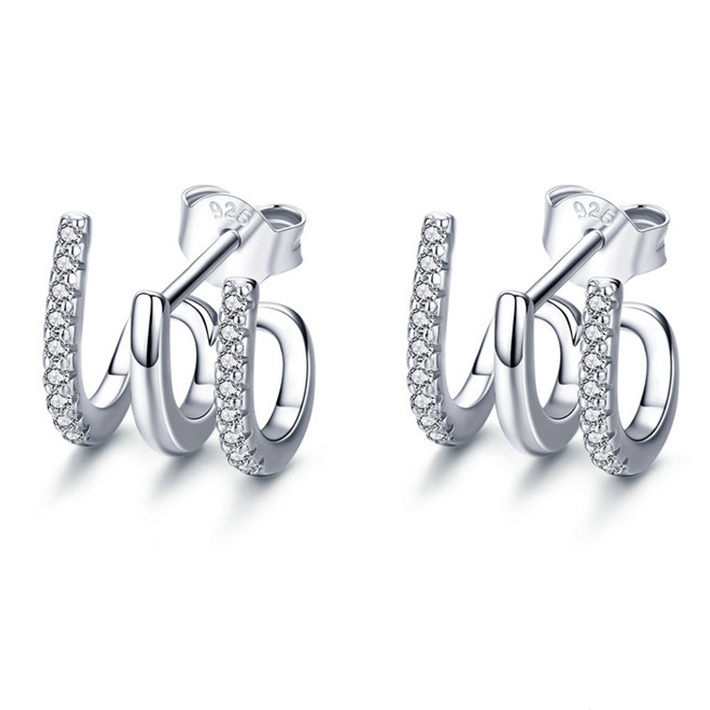 Boucles d'Oreilles Créoles Triples