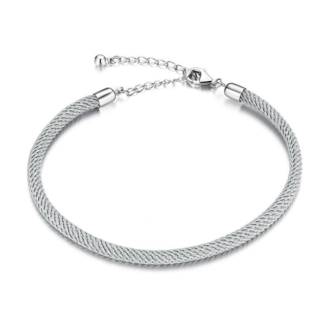 Bracelet Cordon Grise de style marin avec fermoir réglable en argent 925