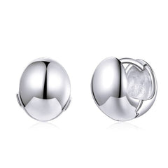 Boucles d’Oreilles Créoles Épaisses en argent 925 plaqué or blanc