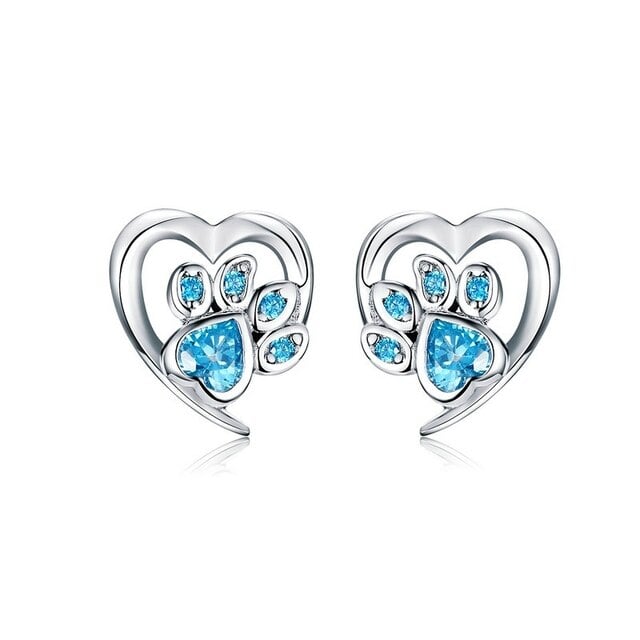 Boucles d'Oreilles Coeur avec Patte