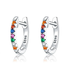 Boucles d'Oreilles Créoles Arc-en-ciel