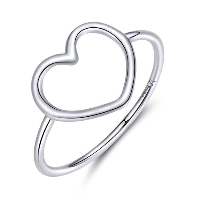 Bague Coeur en argent 925 plaqué or blanc - Photo 3