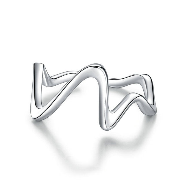 Bague Battement de Coeur Argent Sterling 925 plaqué or blanc – ajustable