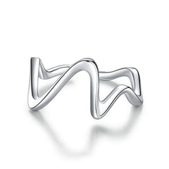 Bague Battement de Coeur Argent Sterling 925 plaqué or blanc – ajustable