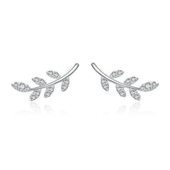 Boucles d'Oreilles Feuilles Brillantes