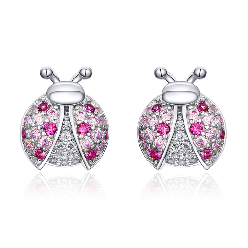Boucles coccinelles roses