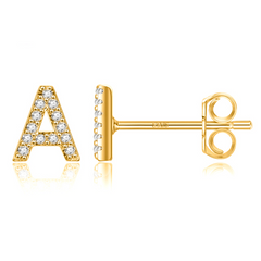 Boucles d'oreilles clous initiale