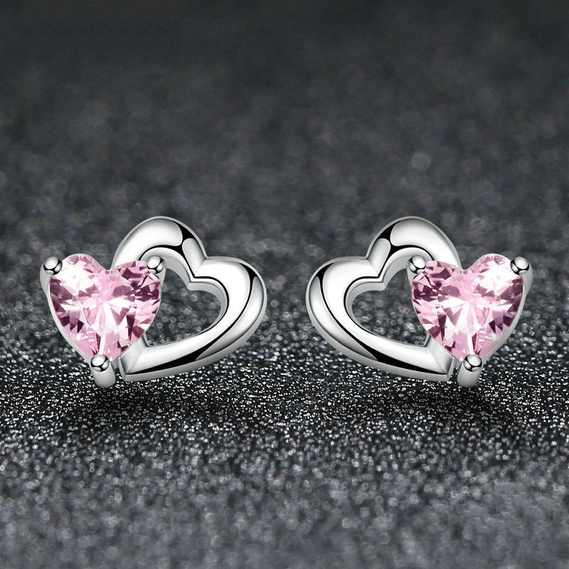 Boucles d'oreilles cœur argentées