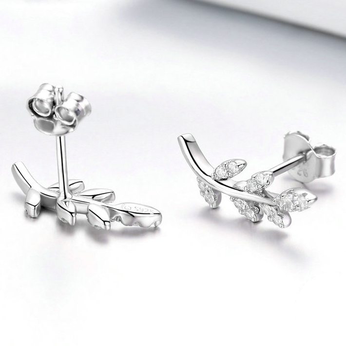 Boucles feuilles argent