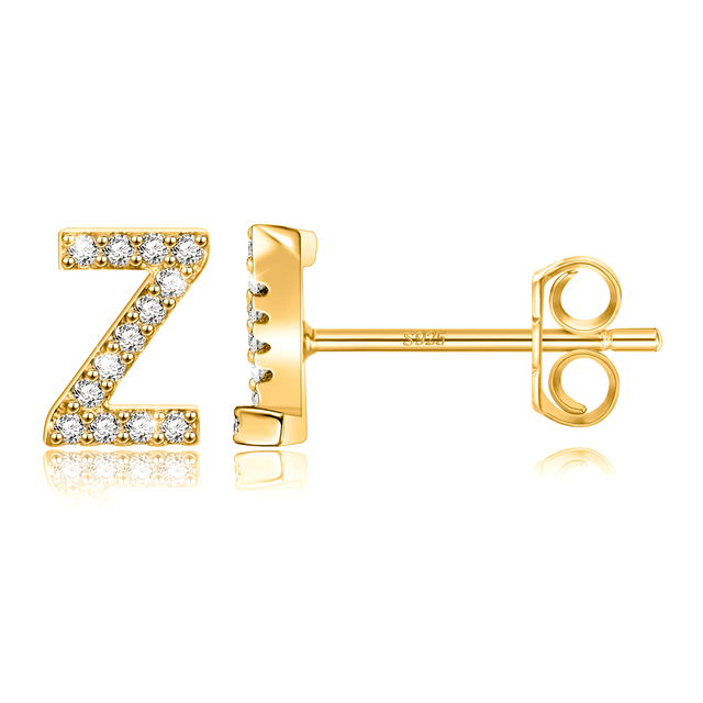 Boucles d'oreilles clous initiale