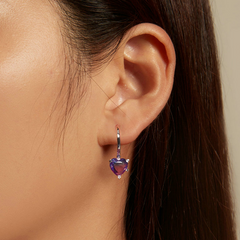 Boucles d'oreilles cœur dormeuses