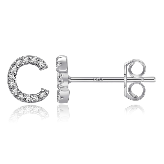 Boucles d'oreilles clous initiale