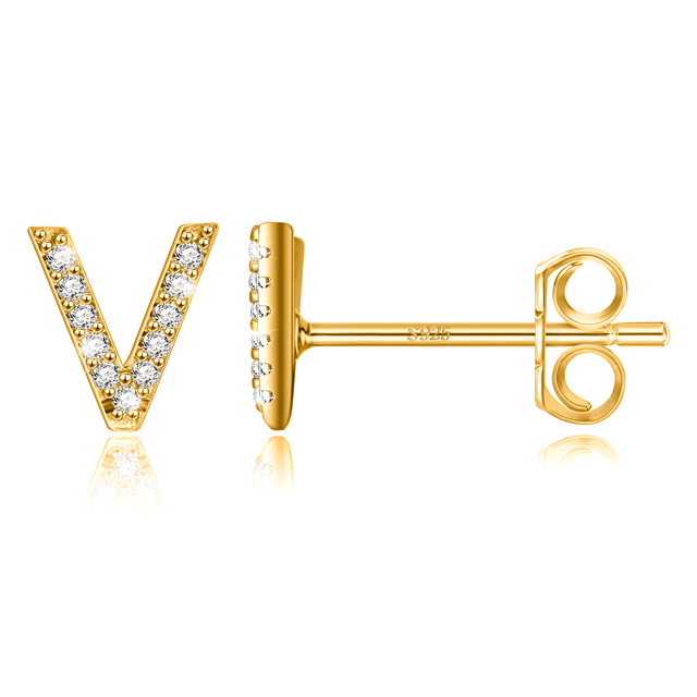 Boucles d'oreilles clous initiale