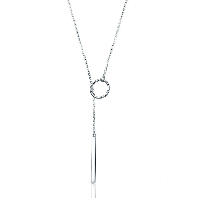 Collier cercle et barre argent