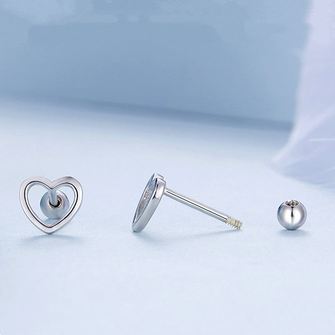 Boucles d'oreilles cœur argent