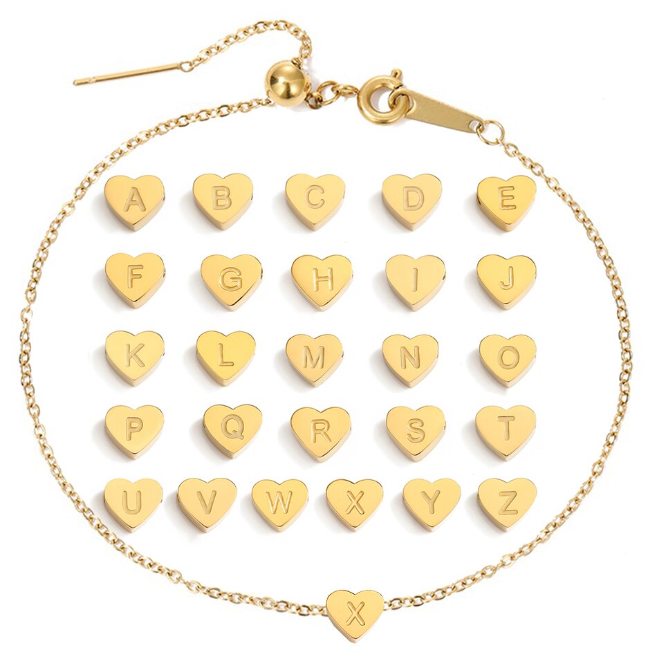 Bracelet cœur et lettre