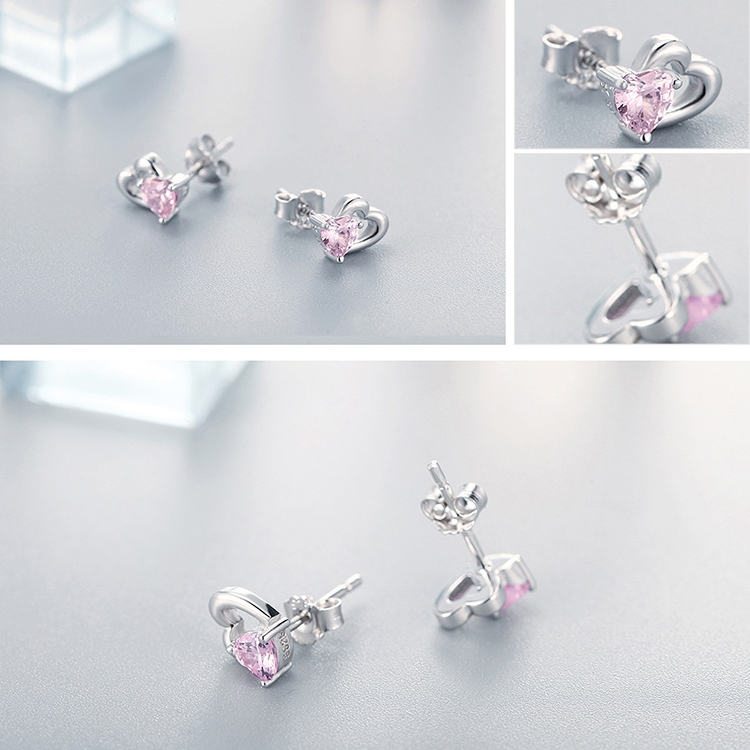 Boucles d'oreilles cœur argentées