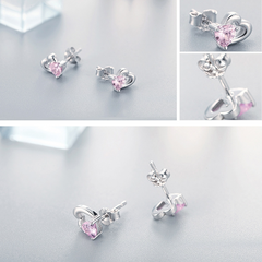 Boucles d'oreilles cœur argentées