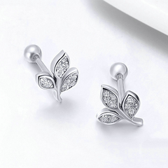 Boucles feuilles argent brillant
