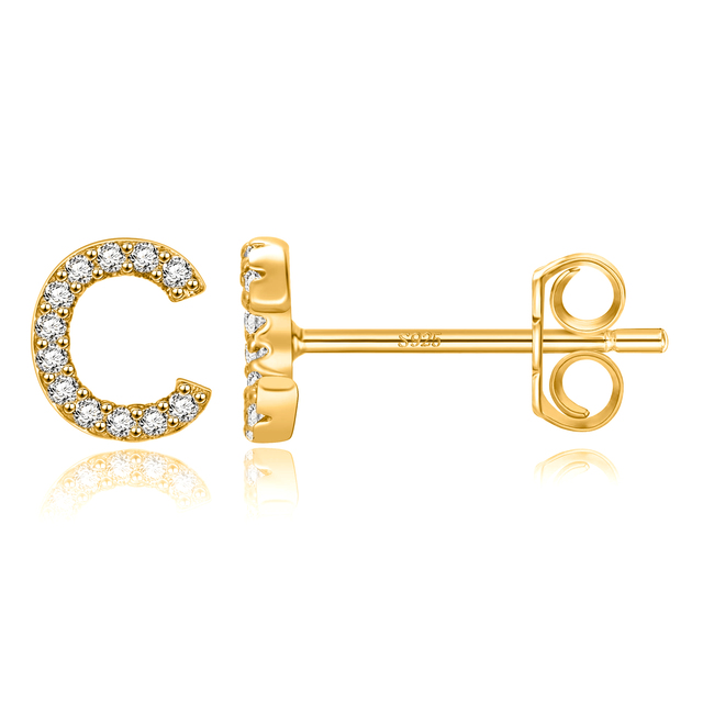 Boucles d'oreilles clous initiale