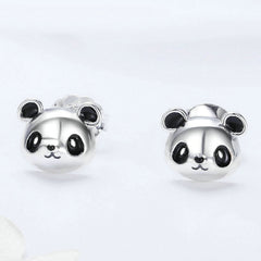 Boucles panda argent