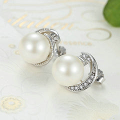 Boucles perles argent
