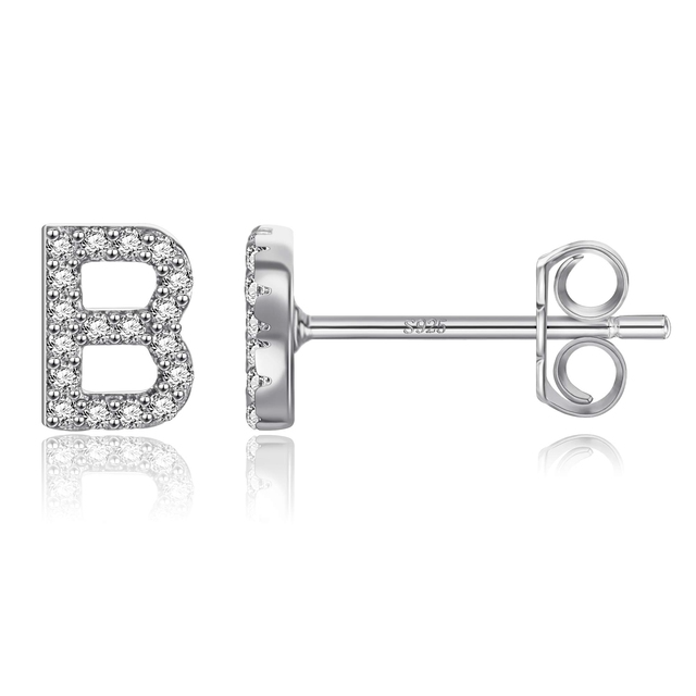 Boucles d'oreilles clous initiale