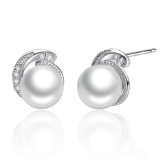 Boucles perles argent