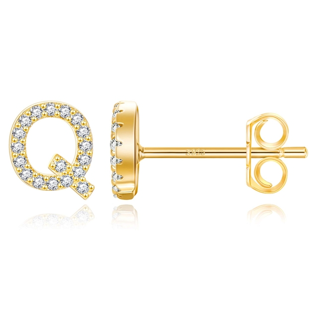 Boucles d'oreilles clous initiale