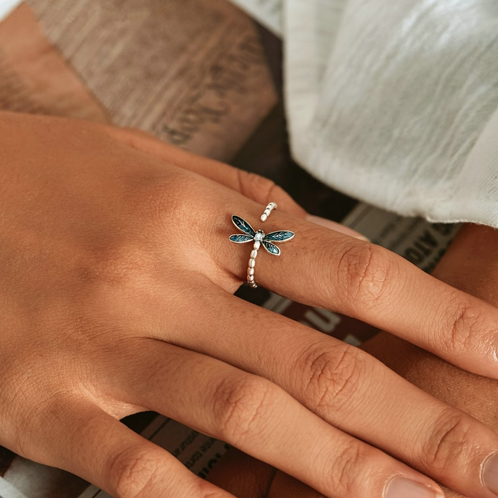 Bague libellule argent