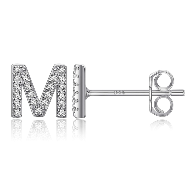 Boucles d'oreilles clous initiale