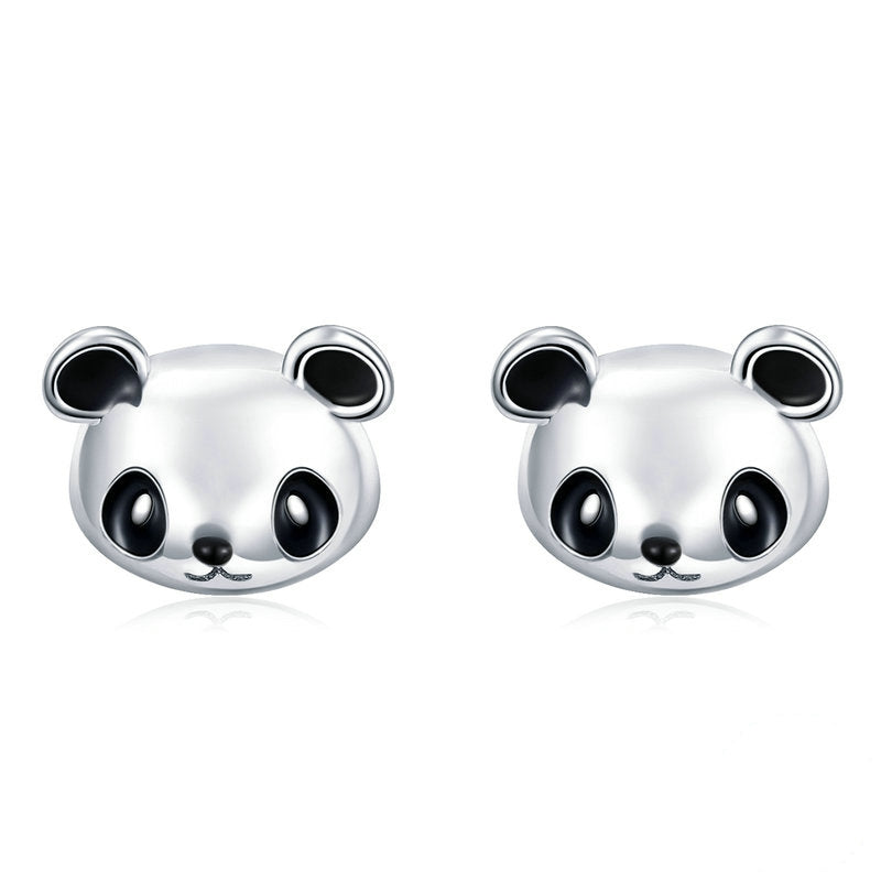 Boucles panda argent