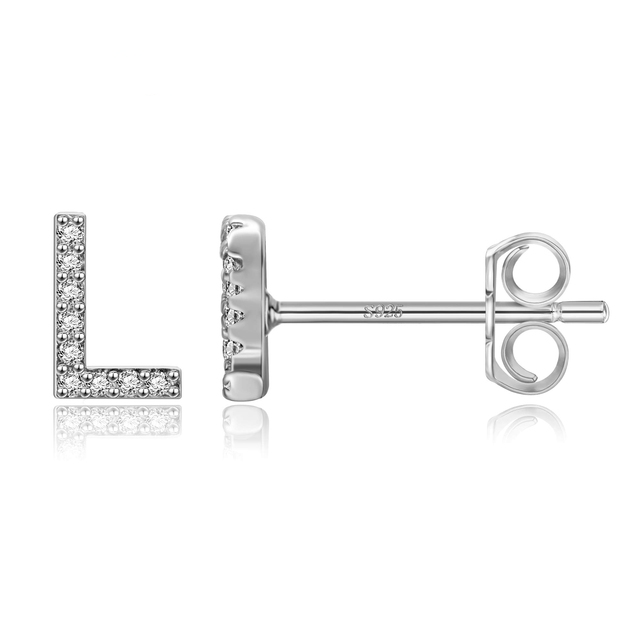 Boucles d'oreilles clous initiale
