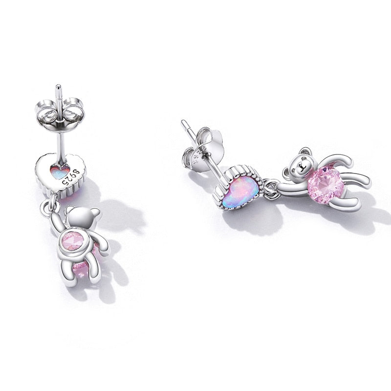 Boucles argent ours