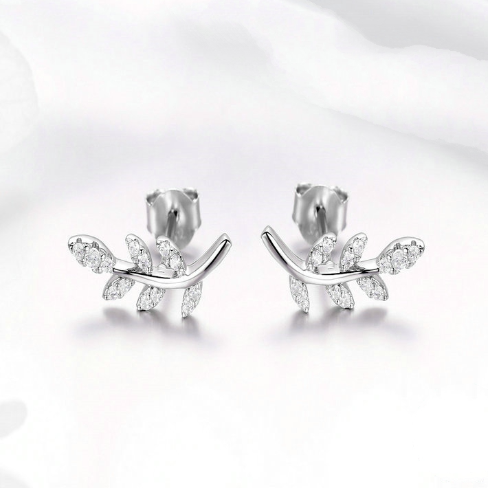 Boucles feuilles argent