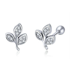 Boucles feuilles argent brillant