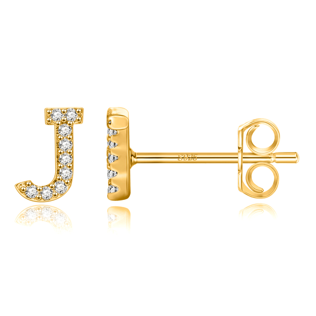 Boucles d'oreilles clous initiale