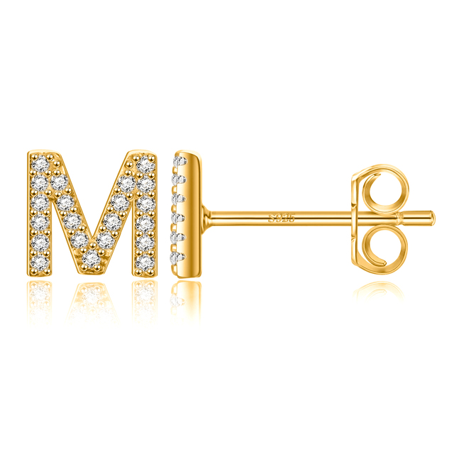 Boucles d'oreilles clous initiale