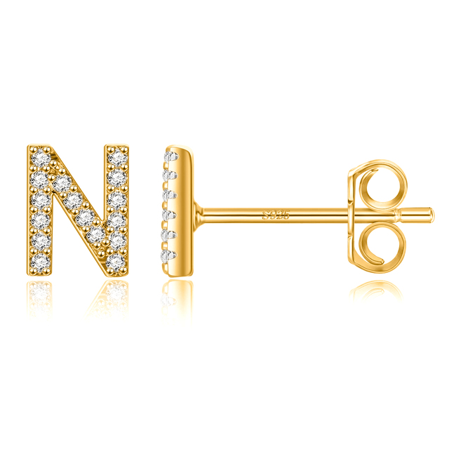 Boucles d'oreilles clous initiale