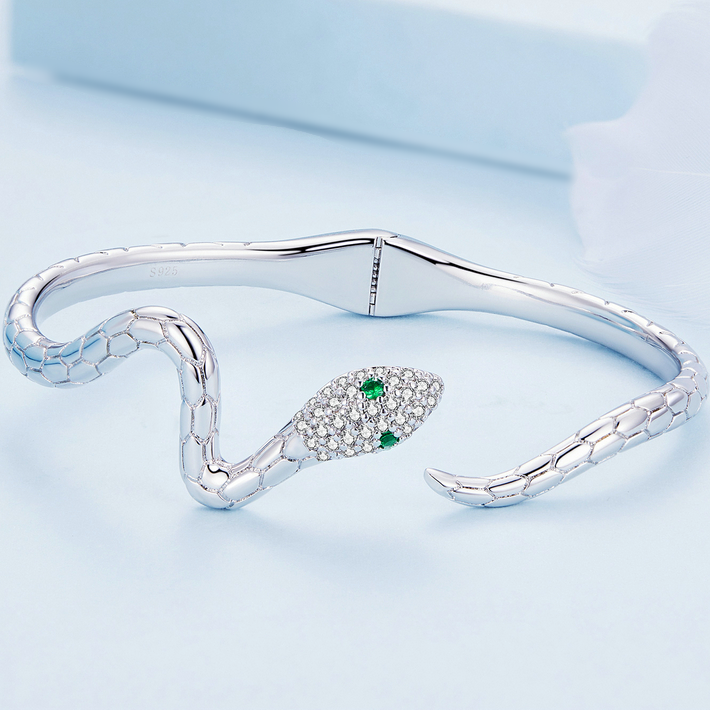 Bracelet serpent argent