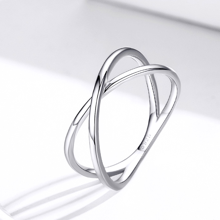 Bague croisée argent