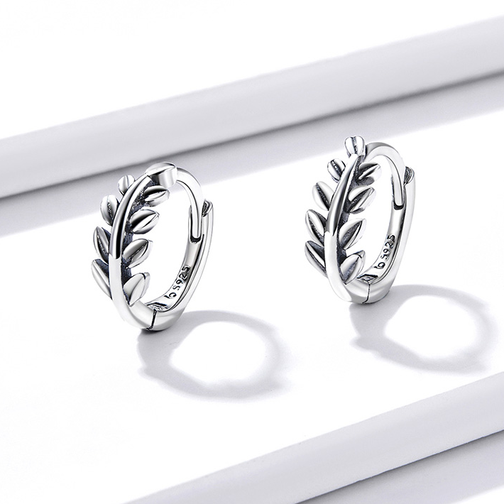 Boucles feuilles argentées