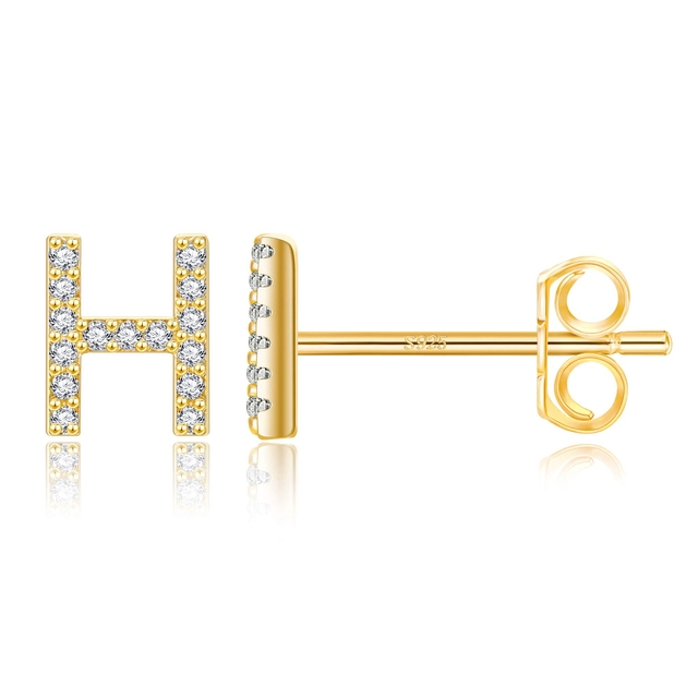 Boucles d'oreilles clous initiale