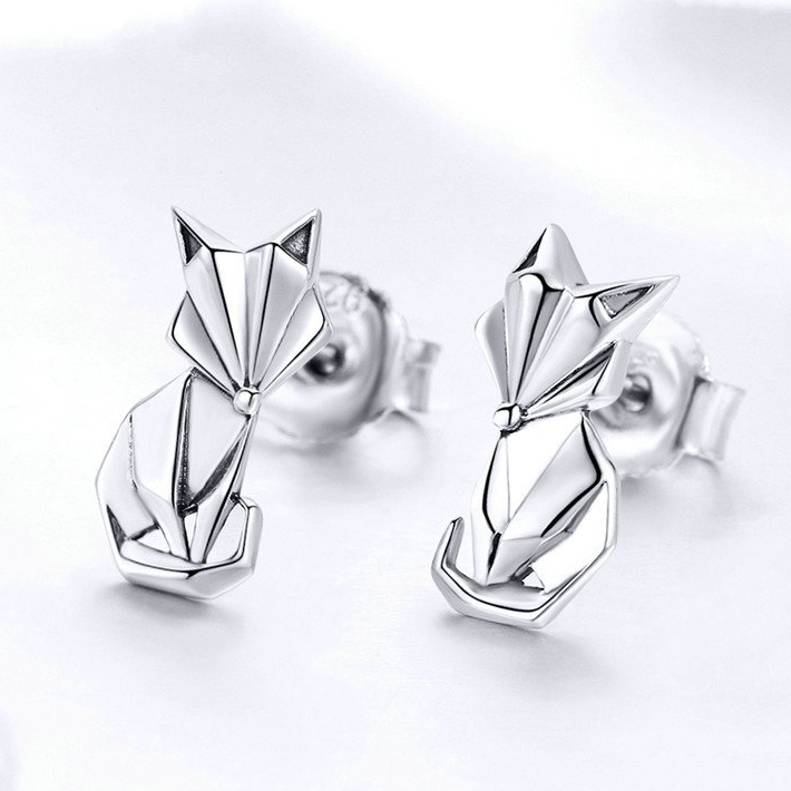 Clous d'oreilles renards argent 925