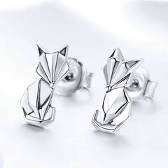 Clous d'oreilles renards argent 925