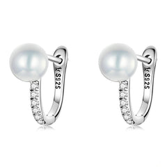Boucles perle argentée