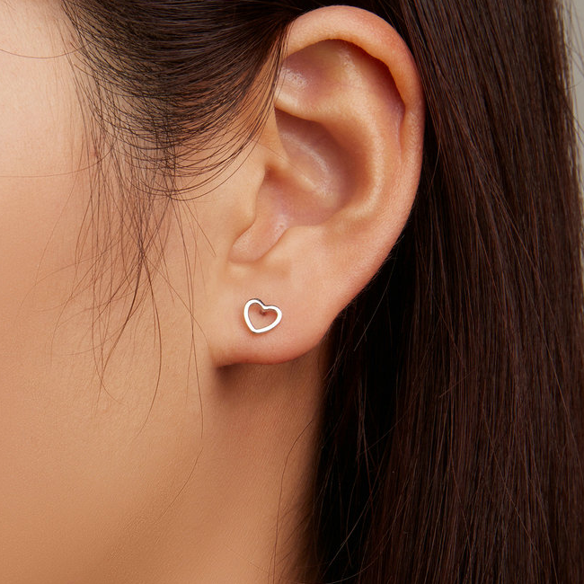 Boucles d'oreilles cœur argent